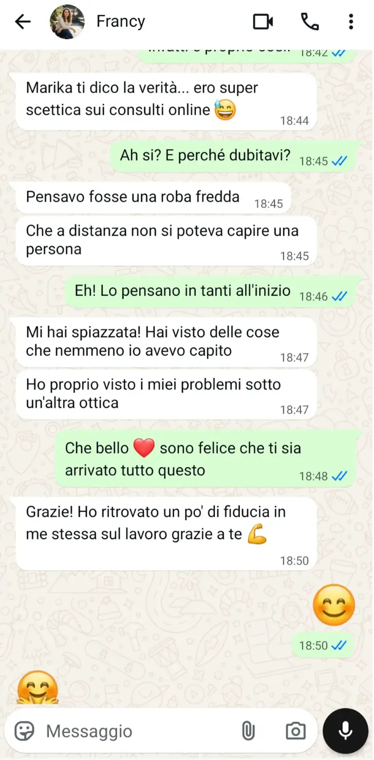 testimonianza francesca consulto tarocchi